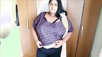 Thick Desi Aunty Stripping Naked And Showing Off Her Curves