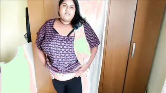 Thick Desi Aunty Stripping Naked And Showing Off Her Curves