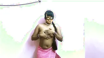 South Indian Wife Teasing With Towel Before Dropping It All