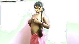 South Indian Wife Teasing With Towel Before Dropping It All