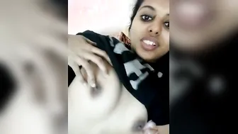 My GF Lifting Her Top And Showing Me Her Tits On Video