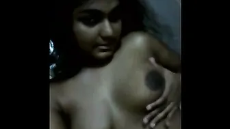 Cute Desi Babe Filming Herself Squeezing Her Natural Tits Alone