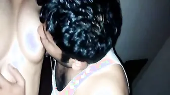 Bhabhi Letting Her Husband Suck On Her Big Natural Breasts