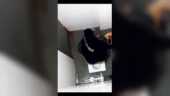 Horny Aunty Squatting Down And Pissing On The Bathroom Floor