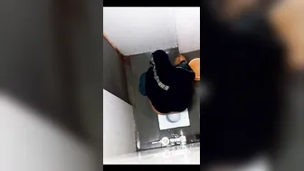 Horny Aunty Squatting Down And Pissing On The Bathroom Floor