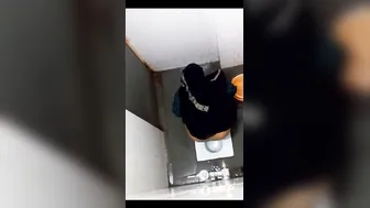 Horny Aunty Squatting Down And Pissing On The Bathroom Floor