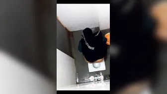 Horny Aunty Squatting Down And Pissing On The Bathroom Floor