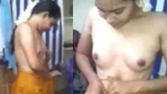 Village Girl Getting Ready In Traditional Saree Before Meeting