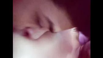 Boyfriend Sucking And Licking His GF Big Juicy Boobs