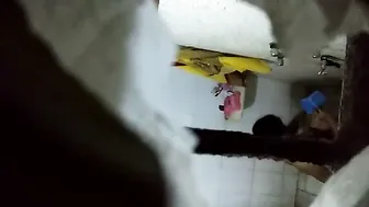 Chubby Indian Aunty Caught Bathing Naked In The Bathroom On Tape