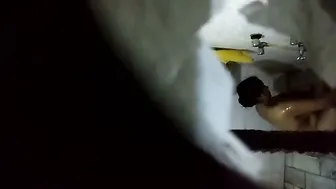 Chubby Indian Aunty Caught Bathing Naked In The Bathroom On Tape