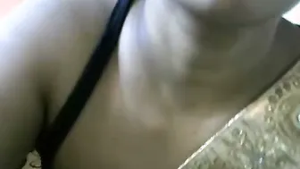 Horny Indian Babe Massaging And Playing With Her Natural Boobs