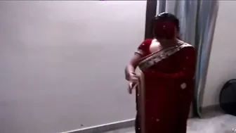 Bhabhi Dancing Seductively With Devar Wearing Red Saree At Home