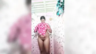 Watching Her Bathe And Dress Through The Bathroom Window