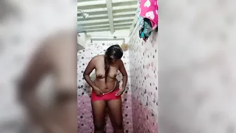 Watching Her Bathe And Dress Through The Bathroom Window