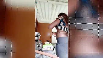 Bhabhi Cooking In Kitchen Accidentally Flashing Her Big Nipples
