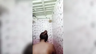 My GF Washing Her Perfect Body Teasing Me In Bathroom