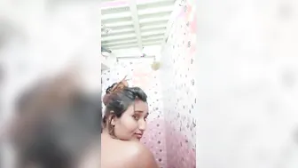 My GF Washing Her Perfect Body Teasing Me In Bathroom
