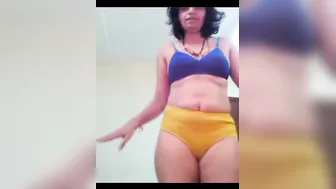 Bhabhi In Blue Bra Teasing Showing Her Tits And Wet Pussy Off