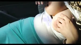 Busty GF Groping Her Own Breasts In Backseat With Me