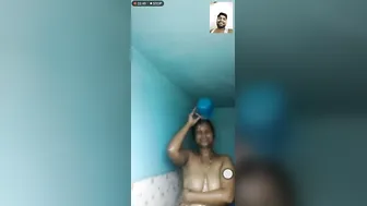 Indian GF Nisha Bathing Naked On Video Call For Lover