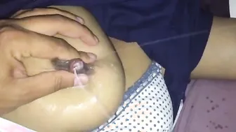 Lactating Wife Squirting Milk From Her Boobs While Hubby Plays