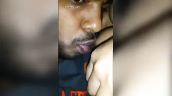 Biting And Sucking On My Wife's Dark Nipples Until She Moans