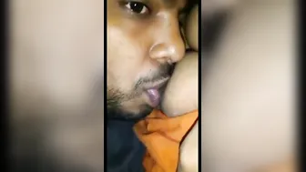 Biting And Sucking On My Wife's Dark Nipples Until She Moans