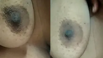 Married Wife Showing Off Her Milky Big Boobs In Bedroom Alone