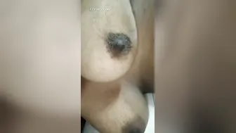 Married Wife Showing Off Her Milky Big Boobs In Bedroom Alone