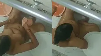 Desi Wife Caught Bathing Naked On Hidden Camera In Bathroom