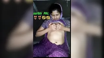 Horny Housewife Playing With Her Natural Tits In Bathroom