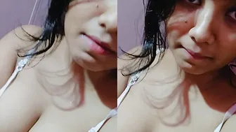 Indian Babe Teasing And Showing Off Her Natural Big Boobs Alone