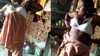 Indian Aunty Coming Out After Bath Wrapped In Towel Secretly