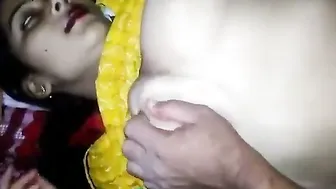Newlywed Bhabhi Moaning As Hubby Squeezes Her Big Boobs
