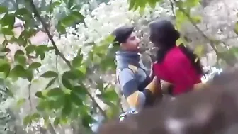 Desi Lovers Getting Frisky Outdoors Kissing And Touching Wild