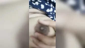 Young Babe Pulling Top Down Exposing Round Tits For Camera