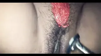 Hubby Shaving His Wife Smooth Pussy Trimming Her Bush At Home