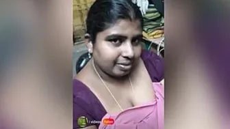 Desi Aunty Teasing With Her Cleavage And Tight Blouse On Camera
