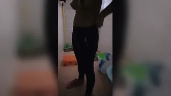 Naughty GF Stripping In Bathroom Caught On Hidden Cam