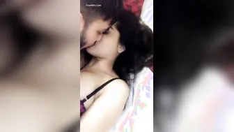 Indian Couple Kissing Passionately Recording Intimate Selfie Clip
