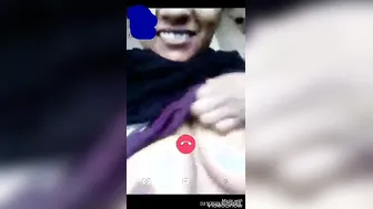 Wife Flashing Her Huge Tits During Naughty Video Call Session