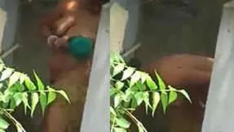 My Wife Bathing Naked Soaping Her Body Under Running Water