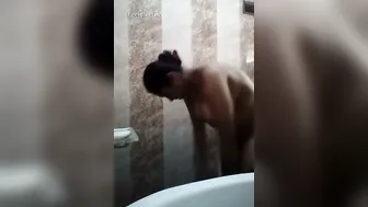 Busty Desi GF Bathing Naked Caught On Hidden Camera View