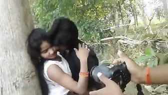 Naughty Couple Fooling Around During Outdoor Shoot Getting Frisky