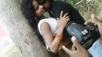 Naughty Couple Fooling Around During Outdoor Shoot Getting Frisky