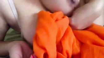 Busty Indian Girl Playing With Her Huge Tits Bouncing Them