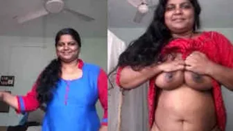 Bhabhi Stripping Naked Showing Her Huge Tits And Pussy To Lover