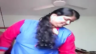 Bhabhi Stripping Naked Showing Her Huge Tits And Pussy To Lover