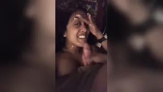 Nri Babe Getting Her Face Covered After Sucking Him Off At Home
